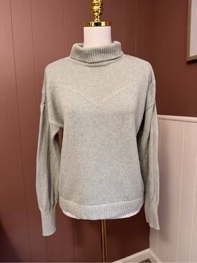 Wrap London Light Sage Cowl Neck Sweater 100% Organic Cotton